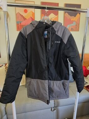 Columbia Black & Gray Hooded Winter Jacket